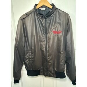 Grasshopper Jacket Vintage Embroidered‎ Logo Bomber Style Gray Made in USA Large